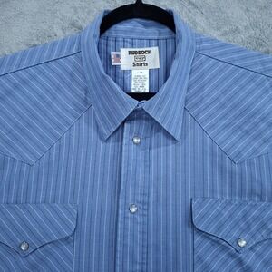 VTG RUDDOCK SHIRTS Made in USA Western Mens 18 Pearl Snap Lightweight Cowboy
